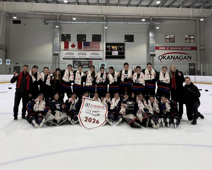 Image of the female U18 Prep championship winning team from RINK Hockey Academy in Kelowna, BC